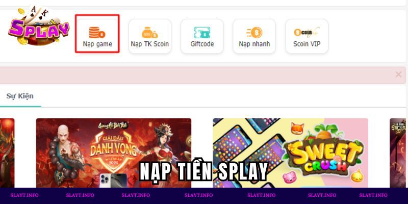 Nạp tiền Splay